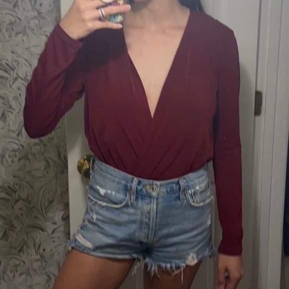 BCBG DEEP V OPEN BACK BODYSUIT SIZE S - Picture 2 of 5